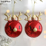 elvesmall 2pcs Elk Christmas Ball Ornaments Xmas Tree Hanging Pendants Christmas Holiday Party Decorations New Year Gift Supplies Navidad