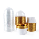 elvesmall  25/50pcs Foil Cupcake Liners Heat Resistant Aluminum Cake Cups Round Baking Cups with Lids Kitchen Wedding birthday Party Supply