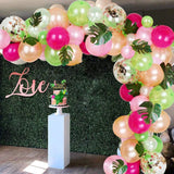 elvesmall Hawaiian Luau Party Decoration Balloons Garland Arch Kit Palm Leaves Pearl Pink White Balloon Birthday Party Baby Shower Decor