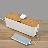 elvesmall Cable Storage Box Power Strip Wire Case Anti Dust Charger Socket Organizer Network Line Storage Bin Charger Wire Management