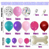 elvesmall 103Pcs Dog Paw Balloons  Balloon Birthday Balloons Garland Arch Kit for Boys Girls Pink Theme Birthday Party Decorations