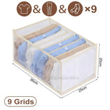 elvesmall Closets Clothes Organizer Pants Jeans Storage Box Cabinet Drawer Organizer Underwear Socks T-Shirt Wardrobe Storage Organizers