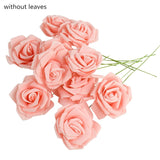 elvesmall 10/20/30 Heads 8CM Artificial PE Foam Rose Flowers Bride Bouquet Flower For Wedding Party Decorative Scrapbooking DIY Flower