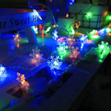 elvesmall  Christmas Snowflake String Lights LED Fairy Lights USB/Battery Powered Garland 2024 New Year's Wedding Party Xmas Decorations