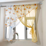 elvesmall  1PC Daisy Staggered Yellow Sheer Curtain for Living Room Kitchen Design Window Drape Study Custom Home Decoration #E