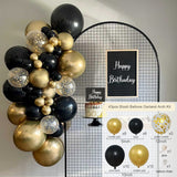 elvesmall Black Gold Balloon Garland Arch Kit Confetti Latex Ballon Birthday Party Decor Adult Graduation Baloon Wedding Decor Baby Shower