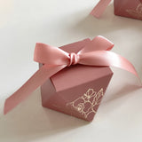 elvesmall Gift Box Pink/Bule/Marble Diamond Shape Baby Shower Birthday Party Packaging Candy Boxes Wedding Favors Decoration for Guests