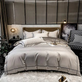 elvesmall Egyptian Cotton Bedding Set Embroidery Duvet Cover Set Quilt Cover Fitted/Flat Sheet Pillowcase Luxury Home Textiles Bedspreads