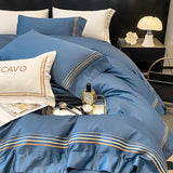 elvesmall  Luxury Egyptian Cotton Bedding Set Embroidery Duvet Cover Set Quilt Cover Fitted/Flat Sheet Pillowcase  Home Textiles Bedspreads
