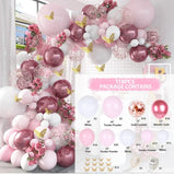 elvesmall Macaron Pink Balloon Garland Arch Kit Wedding Birthday Party Decorations Kids Adult Baby Shower Decor Ballon Wedding Supplies