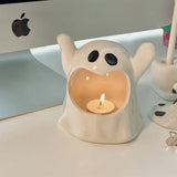 elvesmall  Carnival Halloween Cute Ghost Candle Ceramic Decoration Atmosphere Bar KTV Desktop Decoration