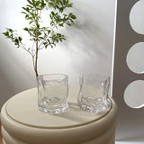 elvesmall  -  Twisted Glass Transparent Shot Glass Cup Decor Cocktail Beer Wine Milk Tea Glass Reusable Kitchen Drinking Glasses tumbler