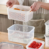 elvesmall Refrigerator Storage Box Fridge Organizer Fresh Vegetable Fruit Boxes Drain Basket Storage Containers Pantry Kitchen Organizer