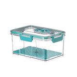 elvesmall  Vacuum Food Storage Container Transparent Fridge Organizer with Drain Net Large Capacity Food Dispenser for Kitchen Storage Box