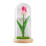 elvesmall  Artificial Flower Sunflower Tulip Glass Dome for Mother's Day Valentine's Day Gift Home Decorations LED Night Lamp Bedroom Decor
