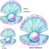 elvesmall 18/24/36inch Mermaid Tail KT Board Purple Shell Cutout for Birthday Party Decoration Mermaid Theme Backdrop Baby Shower Supplies