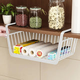 elvesmall Kitchen Closet Shelves Cupboard Hanging Under Shelf Storage Iron Mesh Basket Cabinet Door Organizer Rack Desk Closet Holders