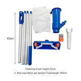 elvesmall Swimming Pool Vacuum Cleaning Kit Clean Pool Bottoms Net Pool Filter Outdoor Pool Vacuum Cleaner Set Cleaning Skimmer Pool Tool