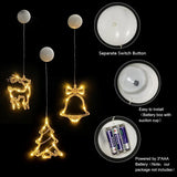 elvesmall LED Christmas Snowflake Light Santa Hanging Sucker Lamp Window Ornaments Decoration for Home Xmas Navidad New Year Decor