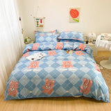 elvesmall Floral Print Brushed Home Bedding Set Simple Fresh Comfortable Duvet Cover Set with Sheet Comforter Covers Pillowcases Bed Linen
