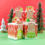 elvesmall 12/24pcs Christmas kraft gift Boxes with Window Xmas Party candy Cookie Boxes for Gift Giving Pack Box new year Holiday favors