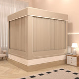 elvesmall Large Space Square Mosquito Net Blackout Privacy Bed Curtain Bed Tent 3 Doors Encrypted Mesh Anti-mosquito Bed Canopy with Frame