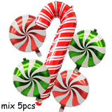 elvesmall 22inch Red Green Christmas Gift Boxes Foil Balloons Lollipop Canes Ball Xmas Decoration Party Favor Christmas Decoration Air Glo