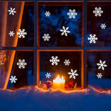 elvesmall white Snowflake Electrostatic Wall Sticker Kid Room Christmas Decoration Window Sticker Decals Decals New Year Natal Home Decor