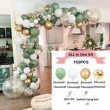 elvesmall Retro Avocado Green Balloons Garland Kit Arch Baby Shower Decor Sand White Balloon Arch Birthday Party Decoration Latex Globos