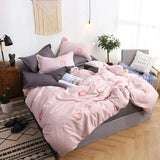 elvesmall Hot sale high quality bedding double sanded quilt cover sheet pillowcase four-piece set