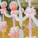 elvesmall 1/2set Adjustable Balloon Column Stand Kit Metal Ballon Holder Base Wedding Decoration Birthday Party Baby Shower Christmas