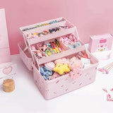 elvesmall Children's Hair Accessories Storage Box Baby Head Rope Hairpin Rubber Band Organizer Case Cute Girl Jewelry Box Desktop Decor