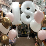 elvesmall 2pcs 30/40inch Giant White Number Balloon 16 18 25 30 40 50 Foil Balloons Birthday Wedding Baby Shower Decoration Figures Globos