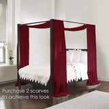 elvesmall 18FT  Bed Curtain Scarf Chiffon Fabric for Draping Extra Long Window Scarf Valance for Living Room Outdoor Wedding Party Decor