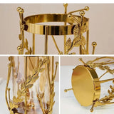 elvesmall Metal Glassflower Vase Golden Hollow Frame Hydroponic Flower Arrangement Home Decoration Multifunctional Candle Holder