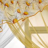 elvesmall  1PC Daisy Staggered Yellow Sheer Curtain for Living Room Kitchen Design Window Drape Study Custom Home Decoration #E