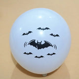 elvesmall 12pcs Halloween Party Balloon Dress Up Horror Vibe Event Decor Skeleton Pumpkin Bats Ghost Festival Party Decoration Balloons