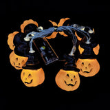 elvesmall 150cm 10LED Halloween LED String Lights Portable Pumpkin Ghost Skeletons Lights for Home Bar Halloween Party Decor Supplies