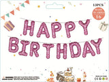 elvesmall  13Pcs/Set 16Inch Happy Birthday Letter Balloon Birthday Party Decoration Aluminum Film Balloon