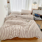 elvesmall  Pure Cotton Duvet Cover Bed Sheet Pillow Case 3/4pc Bedding Set High Quality Soft Comforter Quilt Cover Sleeping Naked Bed Linen