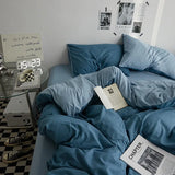 elvesmall  Bedding Set, AB Side Quilt Cover Bedding Linens Set, Duvet Cover Bed Sheets and Pillowcases, King Size Bedding Set