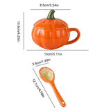 elvesmall Pumpkin Creative Water Cup Ceramic Cup With Lid Exquisite Breakfast Oatmeal Cup Scalding-proof Milk Cups Halloween Coffee Mug