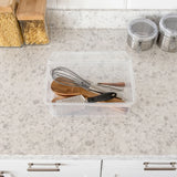 elvesmall 5 Qt. (1.25 Gal.) Small Stackable Plastic Closet Storage Box, Clear, Set of 20 Stackable Design