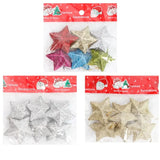 elvesmall Gold Glitter Star Ornaments Christmas Tree Hanging Pendant 2024 Christmas Decorations for Home Navidad New Year Party DIY Gift