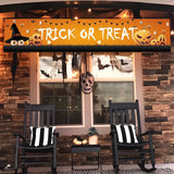 elvesmall Halloween Trick Or Treat Banner Happy Halloween Decoration For Home Pumpkin Bat Ghost Print Backdrop Horror Party Suppiles