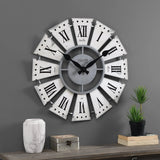 elvesmall Gray Numeral Windmill Wall Clock 24 X 2 X 24 in Analog Decoration for Bedroom Farmhouse Large Living Room Wall Clock Decor Home