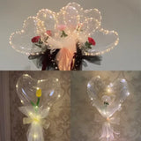 elvesmall 1 Set LED Clear Balloon Transparent Bobo Balloon with Led Light Round Heart Star Shape Ballons Globos for Birthday Party Decor