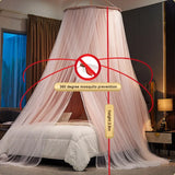 elvesmall Hanging Dome Mosquito Net Bed Canopy Romantic Shading Double Layer Bed Valance Anti-mosquito Home Textiles Bedcover Curtain