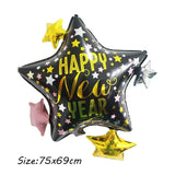 elvesmall 2025 Happy New Year Balloons Banner Rose Gold Number Letter Aluminum Foil Balloon Christmas New Year Eve Party Decor Balls Suppl