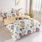 elvesmall Pink Spring Flowers Duvet Cover 100% Cotton Bedding Set Floral Quilt Cover with Zipper Closure 3pcs Wildflower Comforter Cover
